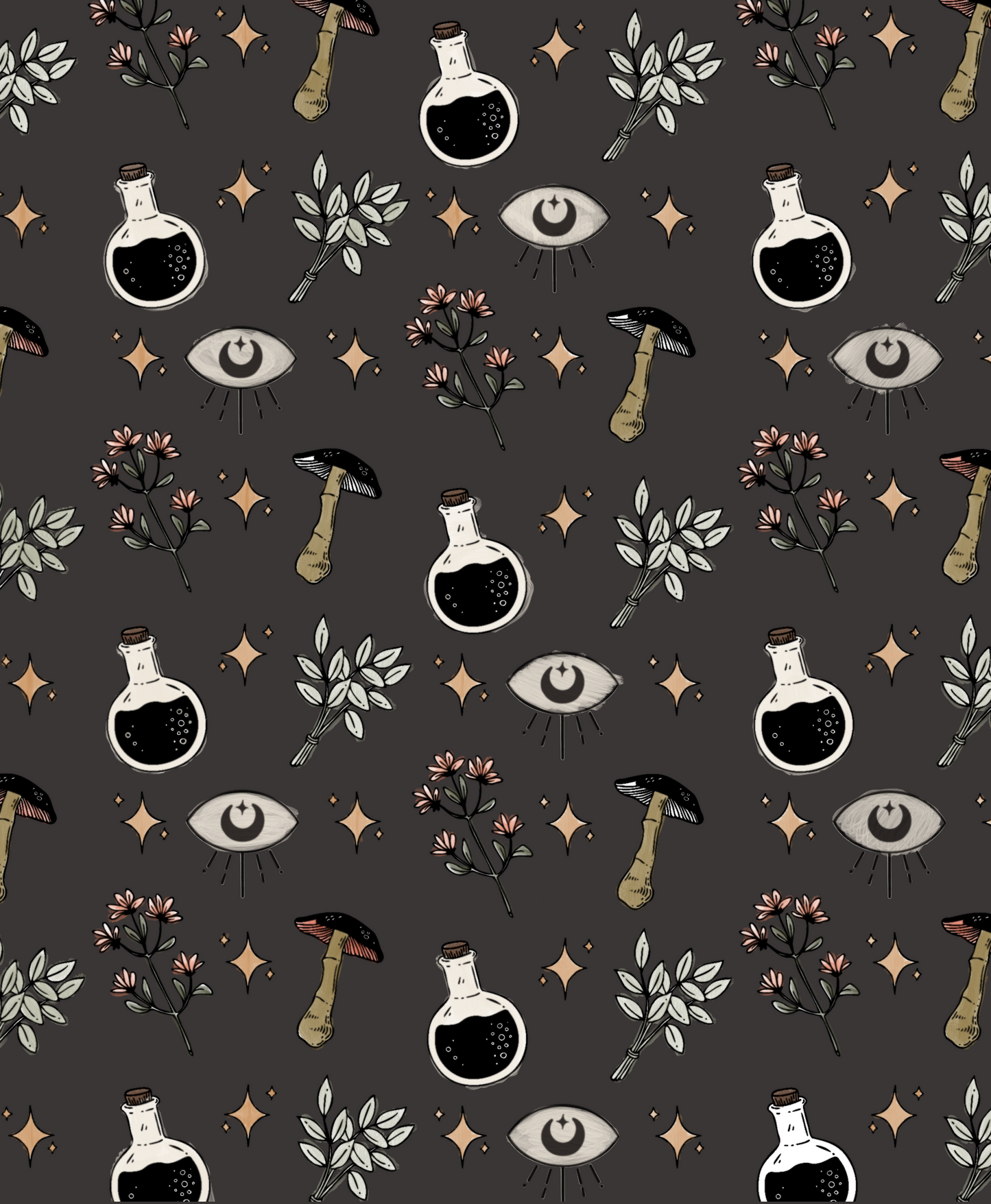 alchemist oracle eye spiral notebook // charcoal