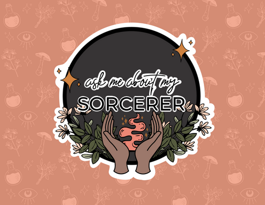 ask me about my sorcerer // class sticker